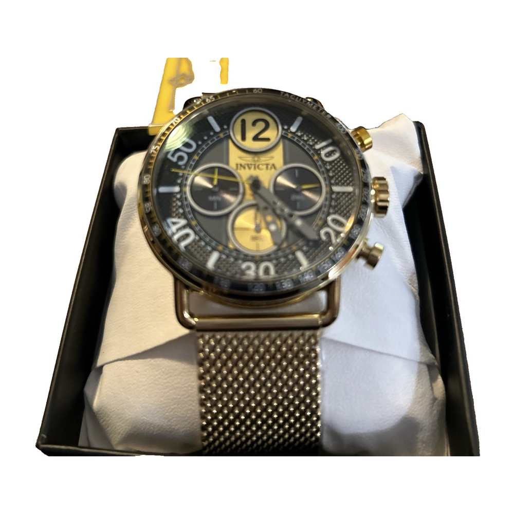 Invicta Racing gold tone men's watch with stainless steel band New Model #69472
